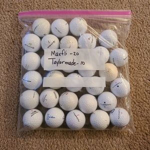 30 Maxfli And Taylor made Golf Balls